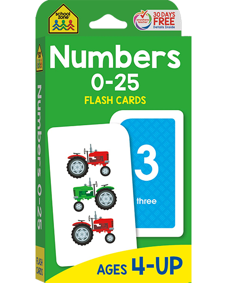 School Zone Flash Cards : Numbers 0-25