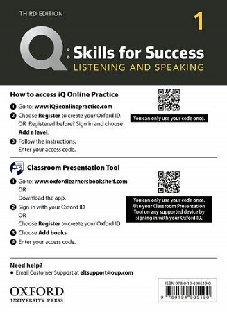 Q: Skills for Success: 3rd Edition Listening and Speaking 1 Teachers Resource Access Code Card